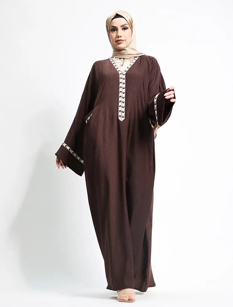 Brown Wajiha Abaya